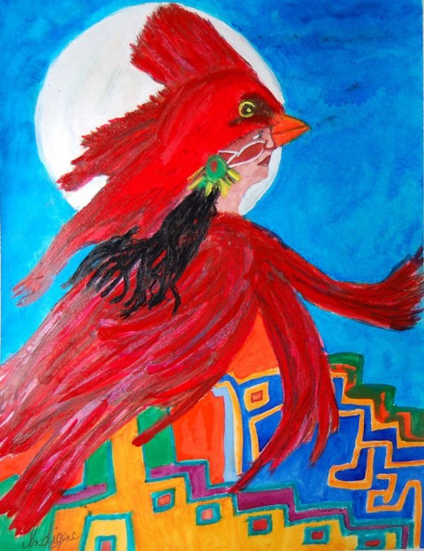 Indigene Ar tForms Print Cardinal Bird Goddess
